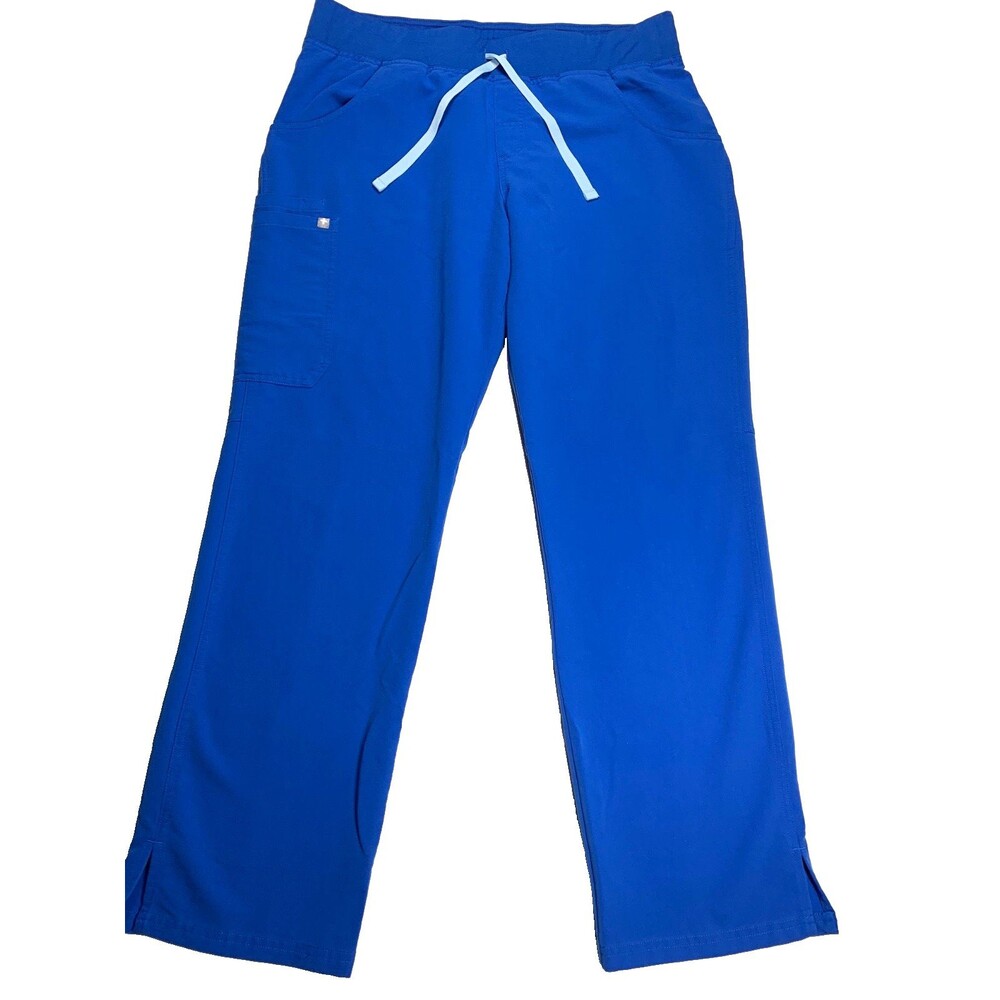 Figs Women's L Technical Collection Kade High Rise Scrub Pants Royal Blue T21004